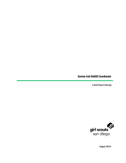 Service Unit Annual Giving Coordinator Self