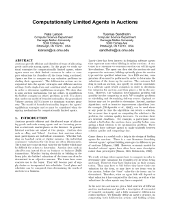 Computationally Limited Agents in Auctions