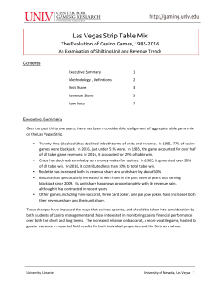 Las Vegas Strip Table Mix - UNLV Gaming Research