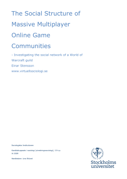 The Social Structure of Massive Multiplayer Online