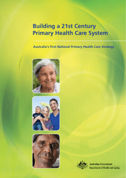 Australia`s First National Primary Health Care Strategy