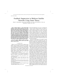 Feedback Suppression in Multicast Satellite Networks Using Game