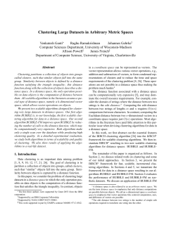 Clustering Large Datasets in Arbitrary Metric Spaces