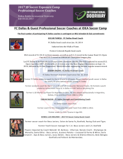 2017 ID Soccer Camp - Pro Coaching Staff