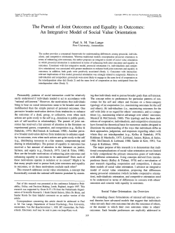 The Pursuit of Joint Outcomes and Equality in