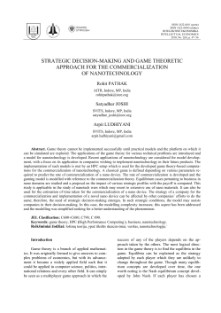 strategic decision-making and game theoretic approach for