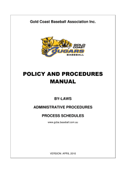 GCBA Policy and Procedure Manual