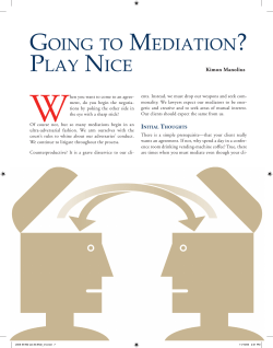 going to mediation? play nice