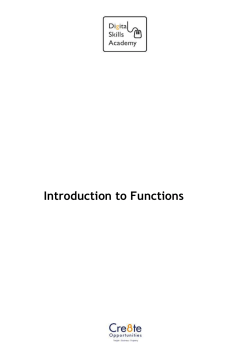 Introduction to Functions