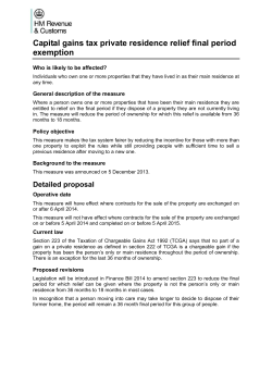 CGT private residence relief final period exemption