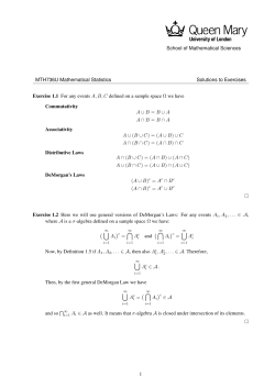 School of Mathematical Sciences MTH736U Mathematical Statistics