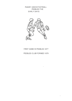 RUGBY UNION FOOTBALL PEEBLES THE EARLY DAYS FIRST