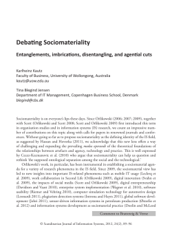 Debating Sociomateriality