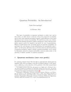 Quantum Probability: An Introduction - Philsci