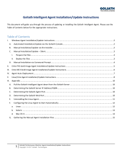 Goliath Intelligent Agent Installation/Update Instructions Table of