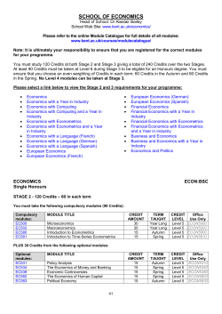 School of Economics - University of Kent