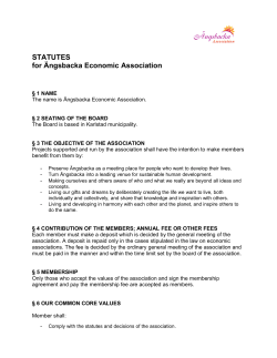 STATUTES for &Auml;ngsbacka Economic Association
