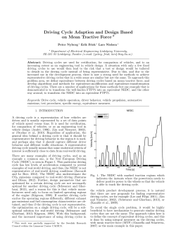 Driving Cycle Adaption and Design Based on Mean Tractive Force ⋆