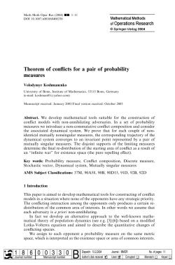 Theorem of conflicts for a pair of probability measures