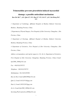 Trimetazidine prevents pirarubicin