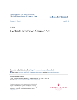 Contracts-Arbitration-Sherman Act