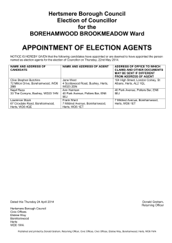 Notice of election agents - borough