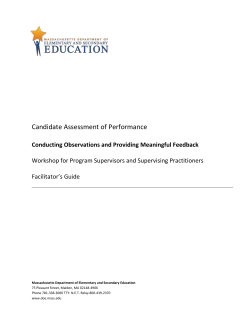 Facilitator Guide - Massachusetts Department of Elementary and