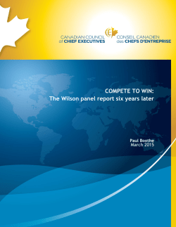 COMPETE TO WIN: The Wilson panel report six years later