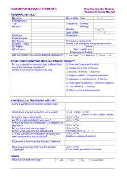 PERSONAL DETAILS - Equilibrium Massage Therapies