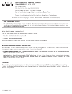 For use with policies issued by the following Unum Group [&ldquo;Unum