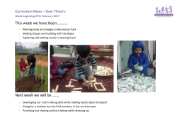 Curriculum News 27th Feb - Over Three`s