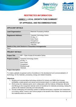 annex 1: local growth fund summary