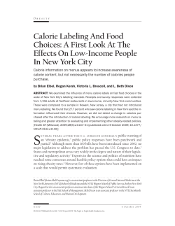 Calorie Labeling And Food Choices: A First Look At