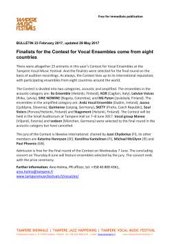 Finalists for the Contest for Vocal Ensembles come from eight