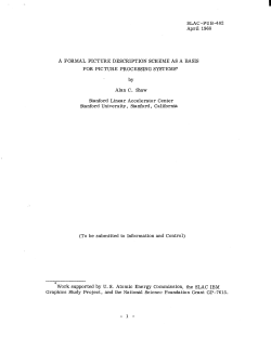 SLAC -PUB -402 April 1968 A FORMAL PICTURE DESCRIPTION