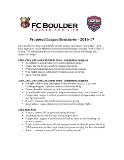CSA League Structure 2016-17