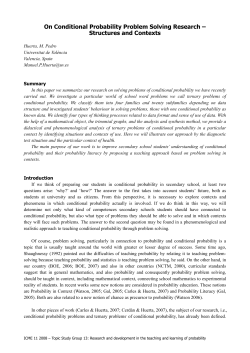 On Conditional Probability Problem Solving Research