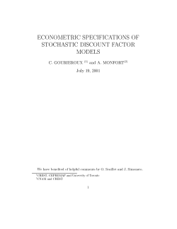 econometric specifications of stochastic discount factor models