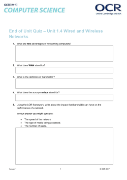OCR GCSE (9-1) Computer Science End of Unit Quiz 1.4