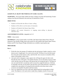 HS Lesson-Blow The Whistle on Name-Calling
