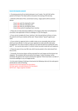 RULES FOR SQUASH LEAGUES 1. The playing period will