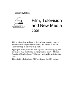 Film, Television and New Media (2005) Senior syllabus