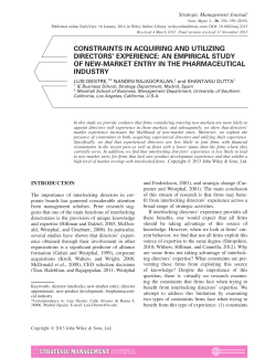 constraints in acquiring and utilizing directors` experience