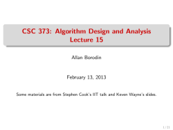 CSC 373: Algorithm Design and Analysis Lecture 15