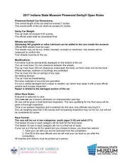 2010 Indiana State Museum Pinewood Open Rules