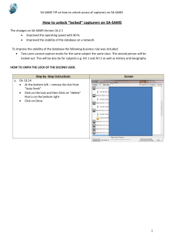 SA-SAMS TIP on how to unlock access of capturers on SA