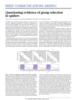 No conclusive evidence of group selection in spiders