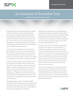 An Evaluation of Emulsifier Cost