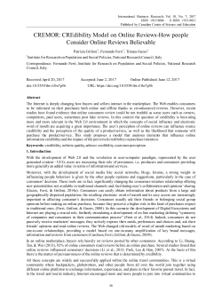 CREMOR: CREdibility Model on Online Reviews