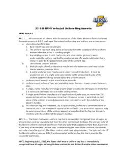 2014-15 NFHS Volleyball Uniform Requirements